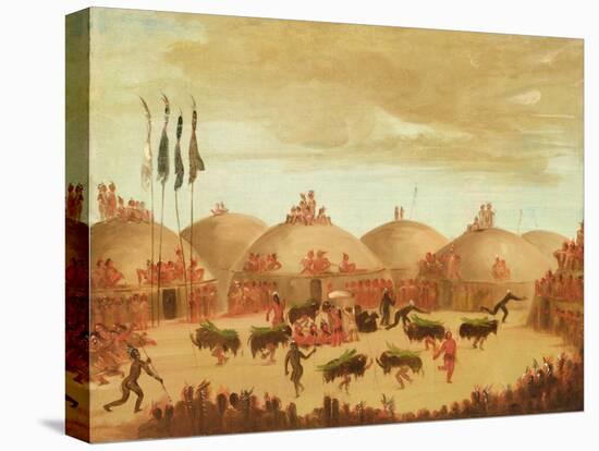 The Bull Dance-George Catlin-Stretched Canvas