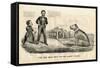 The Bull Dog on the Right Track, 1864-Currier & Ives-Framed Stretched Canvas