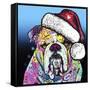 The Bulldog Christmas-Dean Russo-Framed Stretched Canvas