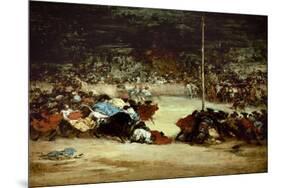 The Bullfight, 18th Century-Francisco de Goya-Mounted Giclee Print