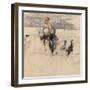 The Bullfight at Algeciras (W/C with Bodycolour on Paper)-Joseph Crawhall-Framed Giclee Print