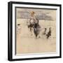 The Bullfight at Algeciras (W/C with Bodycolour on Paper)-Joseph Crawhall-Framed Giclee Print