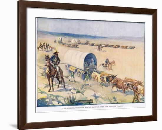 The Bullock Waggons Wound Slowly over the Billowy Plains-Joseph Ratcliffe Skelton-Framed Giclee Print