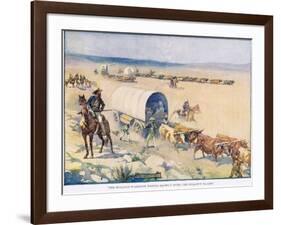 The Bullock Waggons Wound Slowly over the Billowy Plains-Joseph Ratcliffe Skelton-Framed Giclee Print