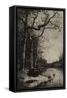 The Burbanche Marsh (Large Plate), C.1870 (Etching)-Adolphe Appian-Framed Stretched Canvas