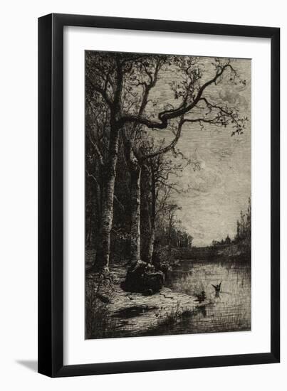 The Burbanche Marsh (Large Plate), C.1870 (Etching)-Adolphe Appian-Framed Giclee Print