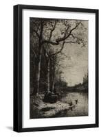 The Burbanche Marsh (Large Plate), C.1870 (Etching)-Adolphe Appian-Framed Giclee Print