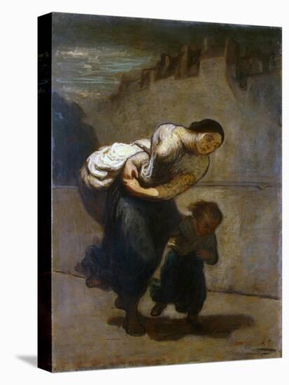 The Burden, 1850-1852-Honore Daumier-Stretched Canvas