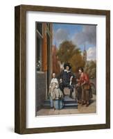 The Burgher of Delft and His Daughter, 1655-Jan Havicksz. Steen-Framed Giclee Print