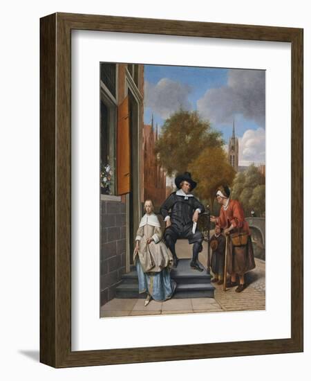 The Burgher of Delft and His Daughter, 1655-Jan Havicksz. Steen-Framed Giclee Print