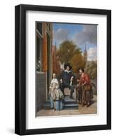 The Burgher of Delft and His Daughter, 1655-Jan Havicksz. Steen-Framed Giclee Print