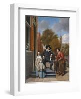 The Burgher of Delft and His Daughter, 1655-Jan Havicksz. Steen-Framed Giclee Print