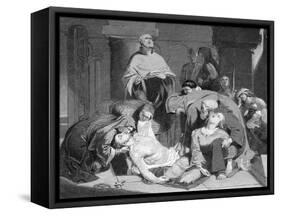 The Burial of Harold at Waltham Abbey, (C184)-Frederick Richard Pickersgill-Framed Stretched Canvas