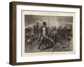 The Burial of the Flag, Episode of the Battle of Waterloo, Engraved by Jules Claretie, 1879-Alphonse Marie de Neuville-Framed Giclee Print