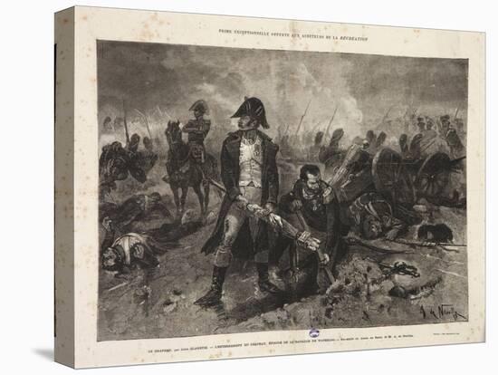 The Burial of the Flag, Episode of the Battle of Waterloo, Engraved by Jules Claretie, 1879-Alphonse Marie de Neuville-Stretched Canvas