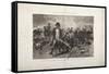 The Burial of the Flag, Episode of the Battle of Waterloo, Engraved by Jules Claretie-Alphonse Marie de Neuville-Framed Stretched Canvas