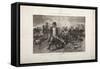 The Burial of the Flag, Episode of the Battle of Waterloo, Engraved by Jules Claretie-Alphonse Marie de Neuville-Framed Stretched Canvas