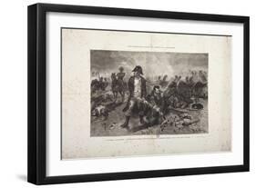 The Burial of the Flag, Episode of the Battle of Waterloo, Engraved by Jules Claretie-Alphonse Marie de Neuville-Framed Giclee Print