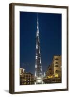 The Burj Khalifa (Armani Hotel) by Skidmore Owings, Merrill and Souk Al Bahar, Business Bay-Cahir Davitt-Framed Photographic Print