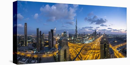 The Burj Khalifa Dubai, View across Sheikh Zayed Road and Financial Centre Road Interchange-Gavin Hellier-Stretched Canvas