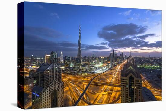 The Burj Khalifa Dubai, View across Sheikh Zayed Road and Financial Centre Road Interchange-Gavin Hellier-Stretched Canvas