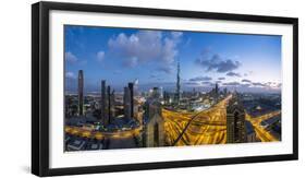 The Burj Khalifa Dubai, View across Sheikh Zayed Road and Financial Centre Road Interchange-Gavin Hellier-Framed Photographic Print