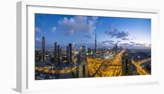 The Burj Khalifa Dubai, View across Sheikh Zayed Road and Financial Centre Road Interchange-Gavin Hellier-Framed Photographic Print