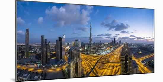 The Burj Khalifa Dubai, View across Sheikh Zayed Road and Financial Centre Road Interchange-Gavin Hellier-Mounted Photographic Print