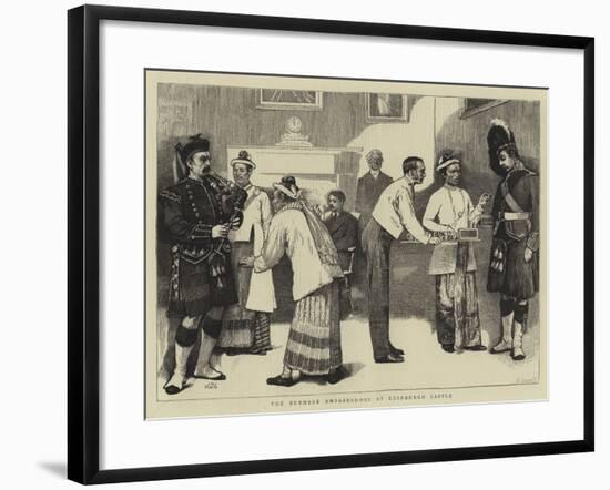 The Burmese Ambassadors at Edinburgh Castle-Sir James Dromgole Linton-Framed Giclee Print