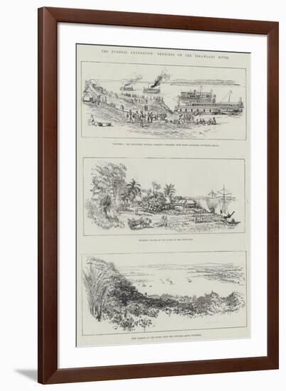 The Burmese Expedition, Sketches on the Irrawaddy River-null-Framed Giclee Print