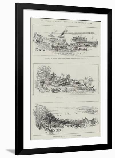 The Burmese Expedition, Sketches on the Irrawaddy River-null-Framed Giclee Print