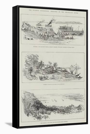 The Burmese Expedition, Sketches on the Irrawaddy River-null-Framed Stretched Canvas