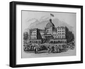 The Burnet House, Cincinnati, Ohio.-- the Crowd Receiving the News of the Nomination of James Bucha-null-Framed Giclee Print