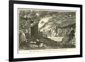 The Burning of a Germanic Village by the Romans-Willem II Steelink-Framed Giclee Print