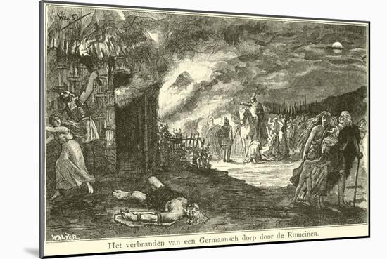 The Burning of a Germanic Village by the Romans-Willem II Steelink-Mounted Giclee Print