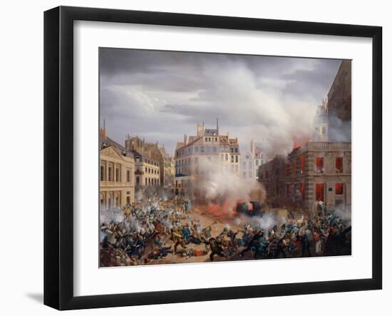 The Burning of Chateau d'eau at Place du Palais Royal, February 24, 1848-Eugene Hagnauer-Framed Giclee Print