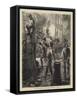 The Burning of Chicago, Firemen at Work-Godefroy Durand-Framed Stretched Canvas