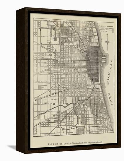 The Burning of Chicago, Plan of Chicago-null-Framed Stretched Canvas