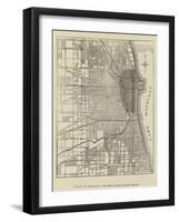 The Burning of Chicago, Plan of Chicago-null-Framed Giclee Print