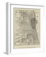 The Burning of Chicago, Plan of Chicago-null-Framed Giclee Print
