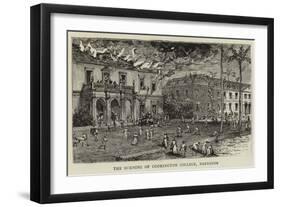 The Burning of Codrington College, Barbados-null-Framed Giclee Print