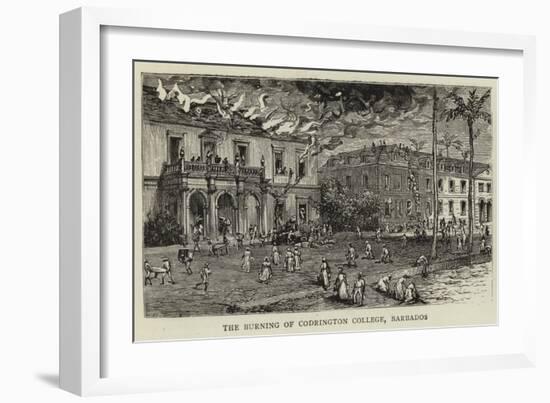 The Burning of Codrington College, Barbados-null-Framed Giclee Print