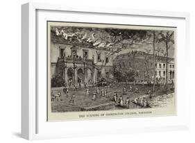 The Burning of Codrington College, Barbados-null-Framed Giclee Print