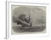 The Burning of HMS Bombay Off Montevideo-null-Framed Giclee Print