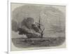 The Burning of HMS Bombay Off Montevideo-null-Framed Giclee Print