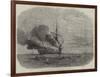 The Burning of HMS Bombay Off Montevideo-null-Framed Giclee Print