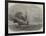 The Burning of HMS Bombay Off Montevideo-null-Framed Giclee Print