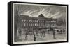 The Burning of Laeken Castle, Brussels, the Residence of King Leopold-null-Framed Stretched Canvas