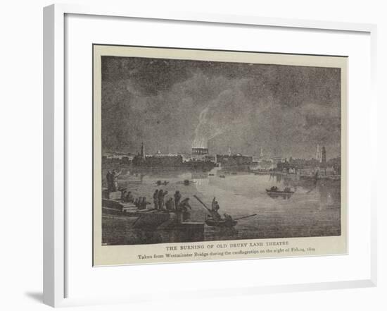 The Burning of Old Drury Lane Theatre-null-Framed Giclee Print