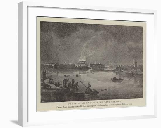 The Burning of Old Drury Lane Theatre-null-Framed Giclee Print